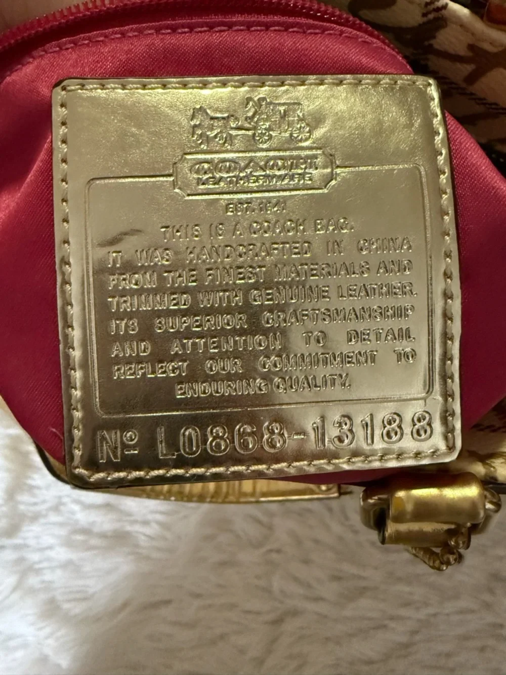 Coach Vintage 2008 Graffiti Script Tote Bag Gold Studded Plaid Y2K Shoulder Bag - Picture 4 of 6